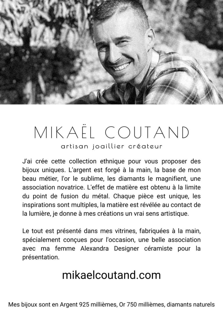 présentation de Mikaël Coutand, artisan joaillier créateur